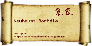 Neuhausz Borbála névjegykártya